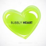 Neon Green Bubbly Heart Icon with Bubbly Heart Text